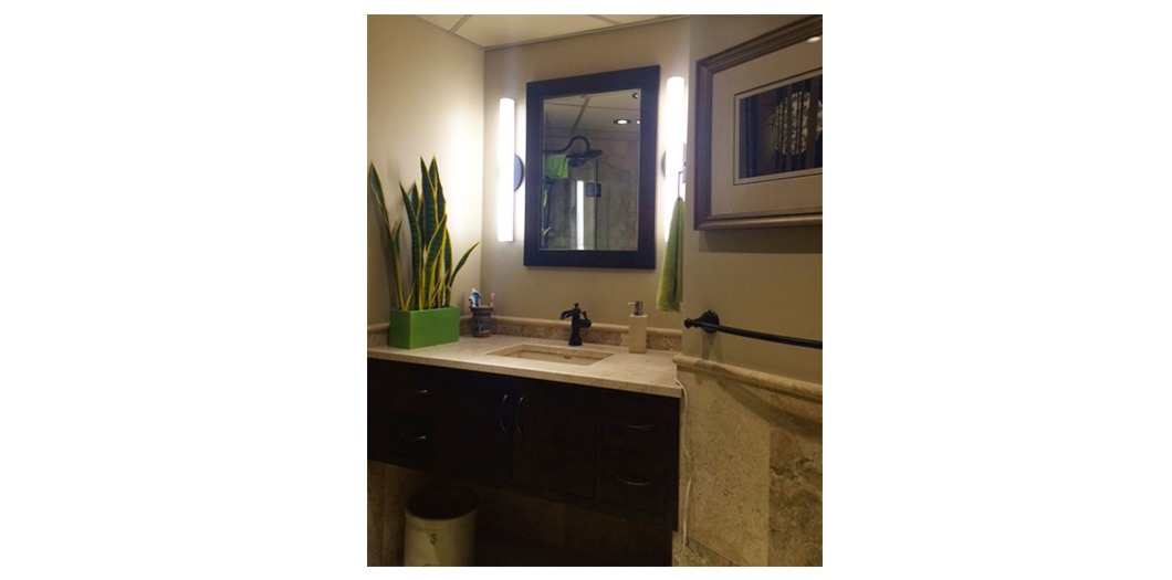 dark wood bathroom vanity